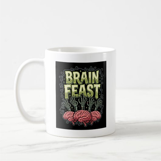 Mug Conception de vecteur de mains de zombie de festin (Gauche)