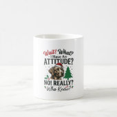 Mug Conception de vecteur de Noël d'attitude de chien  (Centre)