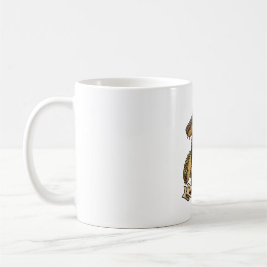 Mug Conception de vecteur de pleine lune de loups hurl (Gauche)