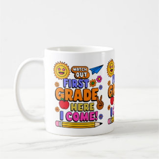 Mug Conception de vecteur de rentrée scolaire de premi