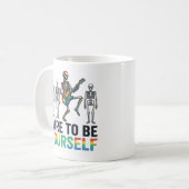 Mug Conception de vecteur de squelette arc-en-ciel ose (Devant gauche)