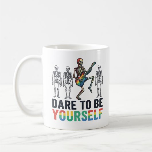 Mug Conception de vecteur de squelette arc-en-ciel ose (Gauche)