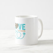 Mug Conception de vecteur de stéthoscope de léopard d' (Devant droit)