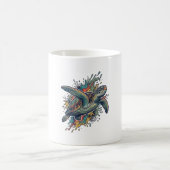 Mug Conception de vecteur d'éclaboussure de tortue de (Centre)