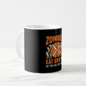 Mug Conception de vecteur drôle de zombie mangeant des (Devant gauche)