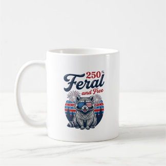 Mug Conception de vecteur patriotique de raton laveur