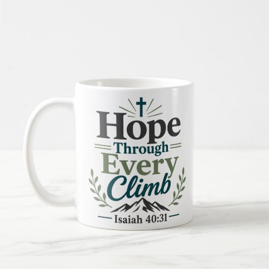 Mug Conception de verset biblique Espoir à travers cha (Gauche)