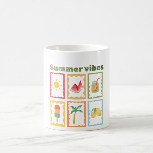 Mug Conception de vibrations rétro d'été (Centre)