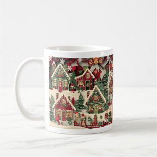 Mug Conception de village de Noël en papier découpé 3D