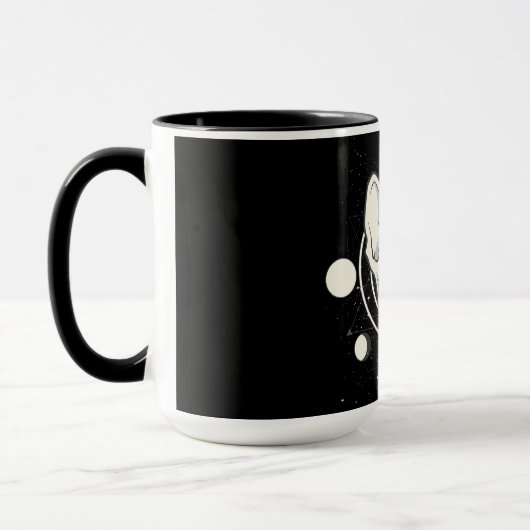 Mug Conception de visage de chat spatial cool (Gauche)