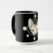 Mug Conception de visage de chat spatial cool (Devant gauche)