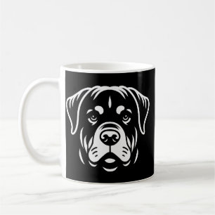 Mug Conception de visage de Rottweiler minimaliste � A