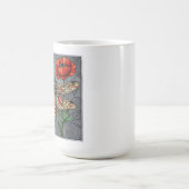Mug Conception de vitrail de libellule œil de pavot vi (Centre)