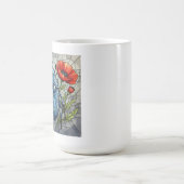 Mug Conception de vitrail de scarabée fleur de pavot v (Centre)
