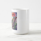 Mug Conception de vitrail papillon fleur de pavot (Centre)