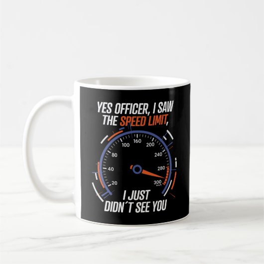 Mug Conception de voiture de limite de vitesse humoris (Gauche)