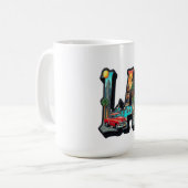 Mug Conception de voiture rétro gothique et squelettes (Devant gauche)