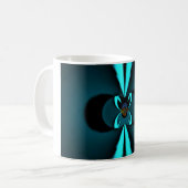 Mug Conception de voyants cyan et noir de bord coupant (Devant gauche)