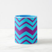 Mug Conception de zigzag chevron bleu violet  (Centre)