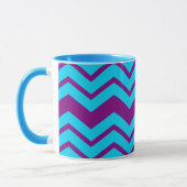 Mug Conception de zigzag chevron bleu violet  (Gauche)