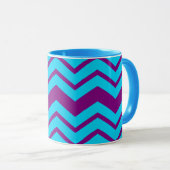 Mug Conception de zigzag chevron bleu violet  (Devant droit)