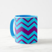 Mug Conception de zigzag chevron bleu violet  (Devant gauche)