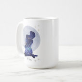 Mug Conception de zodiaque bleu or féminin Poissons (Devant gauche)