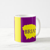 Mug Conception d'éclaboussure violette et jaune pour B (Devant droit)