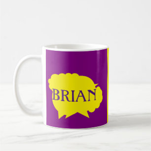Mug Conception d'éclaboussure violette et jaune pour B