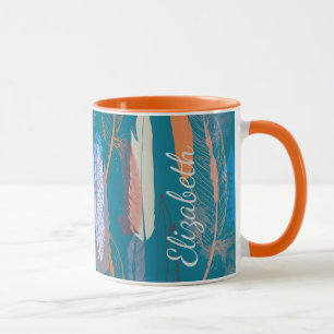 Mug Conception décorative de plume personnalisée