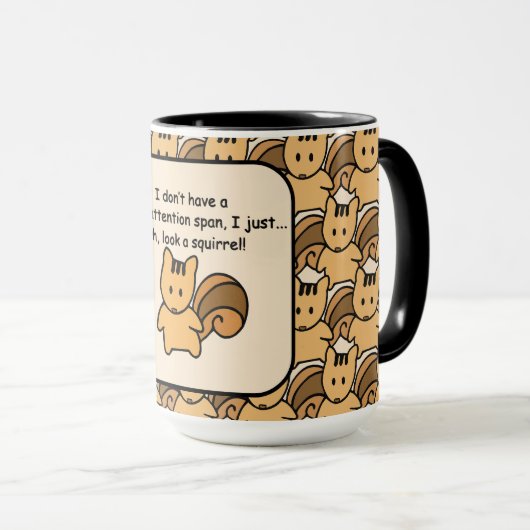 Mug Conception d'écureuil à courte attention (Devant droit)