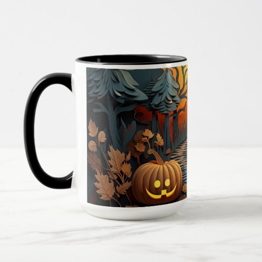 Mug Conception d'effets 3D de la scène d'Halloween (Gauche)
