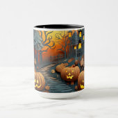 Mug Conception d'effets 3D de la scène d'Halloween (Centre)