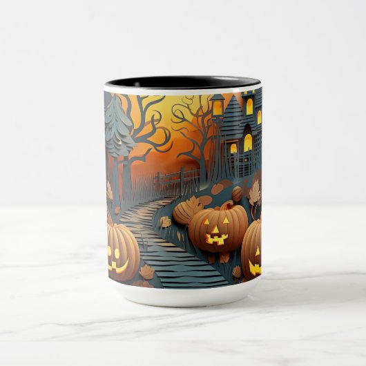 Mug Conception d'effets 3D de la scène d'Halloween (Centre)