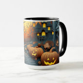 Mug Conception d'effets 3D de la scène d'Halloween (Devant droit)