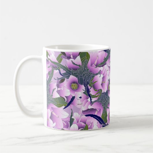 Mug Conception délicate en fleurs roses (Gauche)