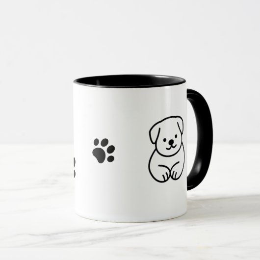 Mug Conception d'empreinte de patte (Devant droit)