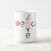 Mug Conception d'empreinte de patte de coeur mignon po (Centre)