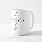 Mug Conception d'empreinte de patte de coeur mignon po (Devant droit)