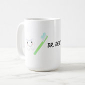 Mug Conception Dentaire, Dent et Brosse à Dents (Devant gauche)