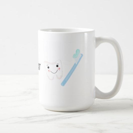 Mug Conception Dentaire, Dent et Brosse à Dents (Droite)