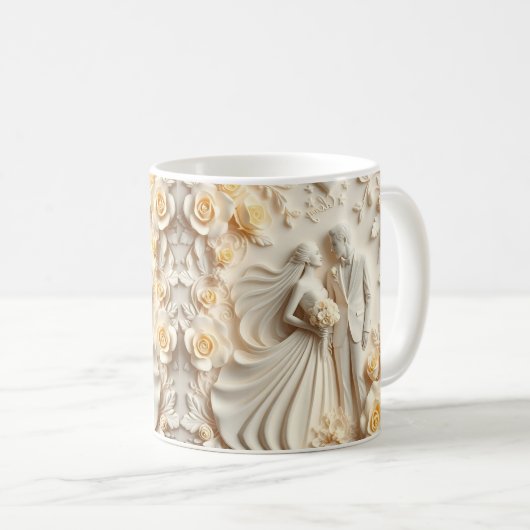 Mug Conception d'enveloppes de mariage 3d (Devant droit)