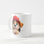 Mug Conception d'enveloppes pour chien mignon 3d (Devant gauche)