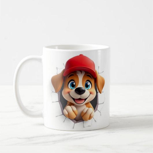 Mug Conception d'enveloppes pour chien mignon 3d (Gauche)