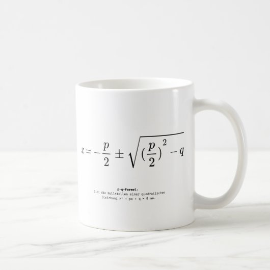 Mug Conception d'équation quadratique - formule q-p (Droite)