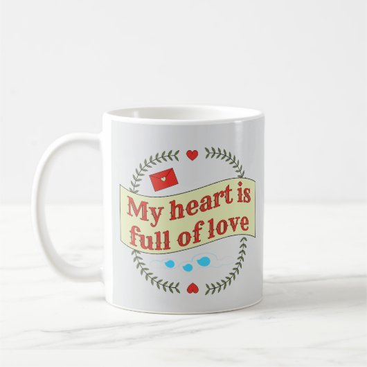 Mug Conception des messages de coeur (Gauche)