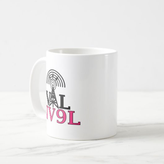 Mug Conception des signaux d'appel personnalisés Ham R (Devant gauche)