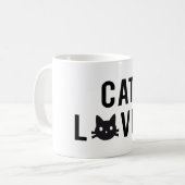 Mug Conception des textes d'amoureux des chats avec le (Devant gauche)
