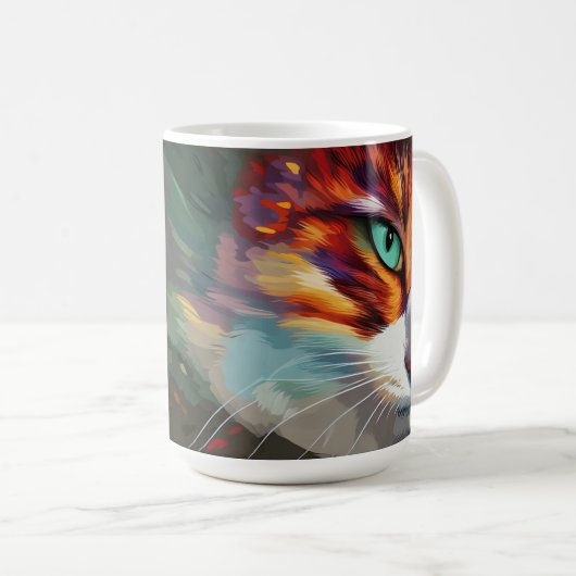 Mug Conception des yeux de chat (Devant droit)