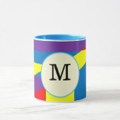 Mug Conception d'étiquette de monogramme abstrait colo (Centre)